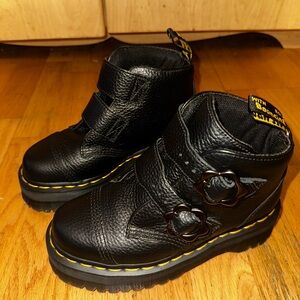 Dr. Martens Black Women’s Boots with Yellow Accents